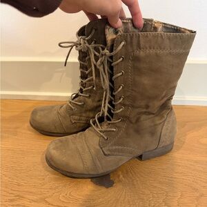 Women's Tan Lace-Up Boots